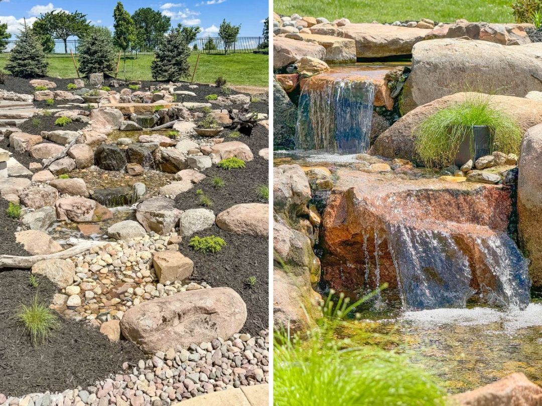Trey's Lawn & Landscape - Check Out This Amazing Backyard By Expert Kansas City Patio Contractors Water Feature