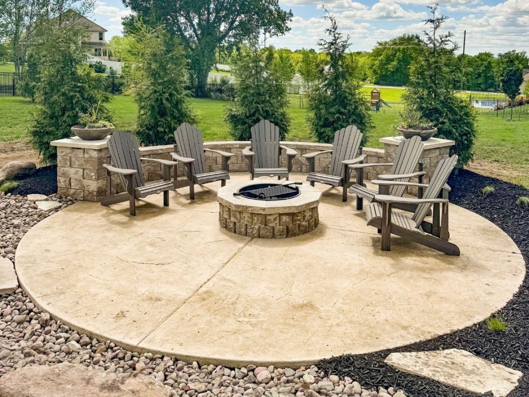 Trey's Lawn & Landscape - Check Out This Amazing Backyard By Expert Kansas City Patio Contractors Fire Pit